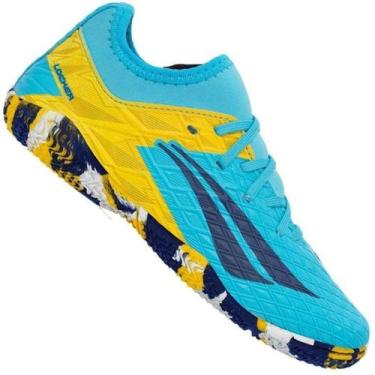 Imagem de Chuteira Futsal Penalty Locker Kids Y3 - Infantil, Turquesa, Marinho, 