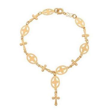 Imagem de Pulseira banhado ouro 3x 24k 18k e 22k feminina com pingentes berloque