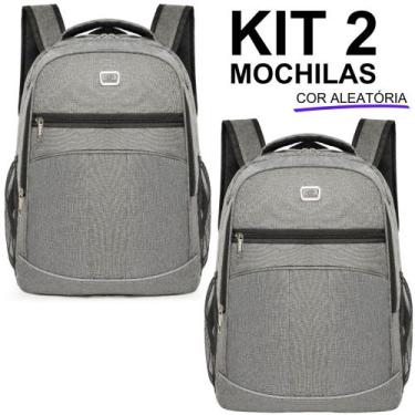 Imagem de Kit 2 Mochilas Escolar Viagem Faculdade Resistente Masculina Feminina 