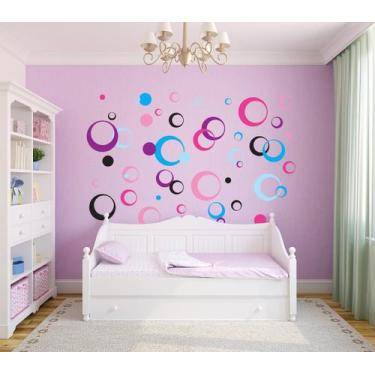 Imagem de Adesivo de Parede Arcos Coloridos Rosa Lilás - Quartinhos