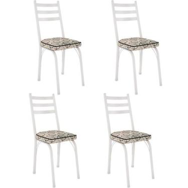 Imagem de Kit 4 Cadeiras para Cozinha Tubular D-13 Nara de Aço - Artefamol, Bran