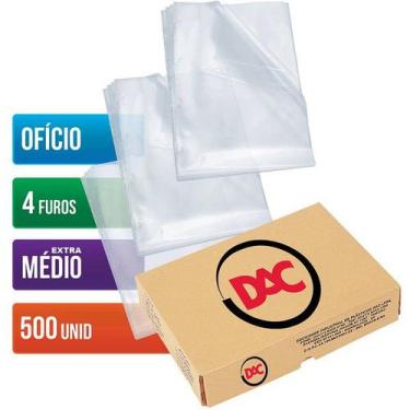 Imagem de Envelope Plastico Oficio 4 Furos Medio com 500 DAC