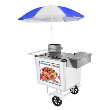 Imagem de Carrinho De Salada De Frutas Luxo Com Rodas Maciças E Guarda Sol - Cef