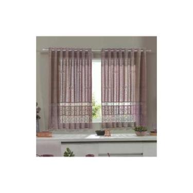 Imagem de Cortina para Cozinha Donna 280x130 cm Renda Color Rose - INTERLAR, UNI