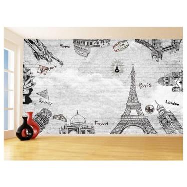 Imagem de Papel De Parede 3D Artepontos Turísticos Mundo 3,5M Tra81 - Você Decor