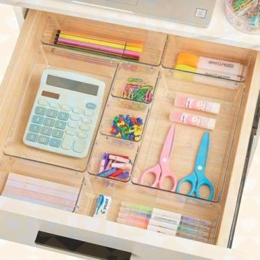 Imagem de Kit 4 Organizador Grande Transparente Arrumar Armarios Gavetas - PLAST