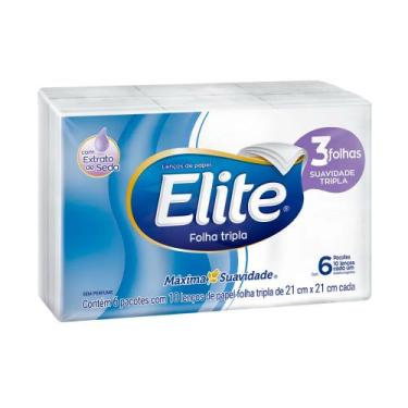 Imagem de Lenço De Papel Elite 6 Pacotes Com 10 Folhas Triplas