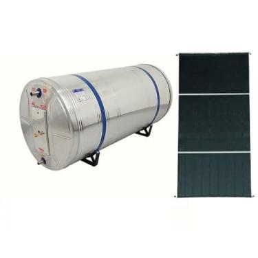 Imagem de Kit Aquecedor Solar Com Boiler 200 Litros com 1 placa 2x1m em cobre Ní