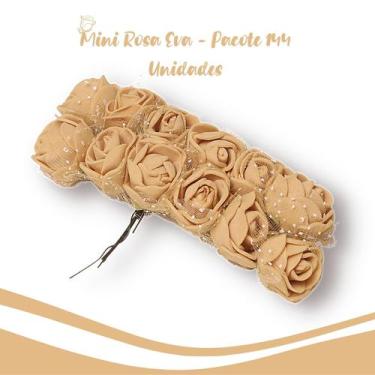 Imagem de Flor De Eva Bege Natural - MIni Rosa - Pacote Com 144 Unidades - Nybc