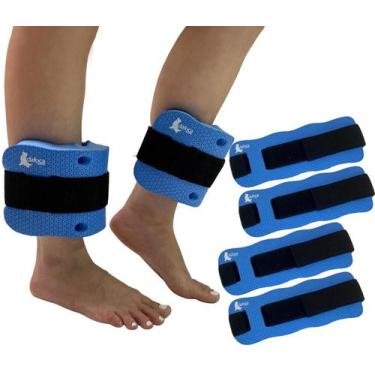 Imagem de Kit 2 Pares de Caneleiras Hidroginástica EVA 2 à 3kg DF1098 Azul Dafoc