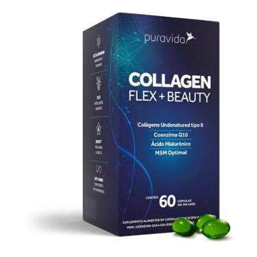 Imagem de Collagen Flex Beauty Tipo2 Com Coq10 + Msm Puravida 60cáps, Sem sabor