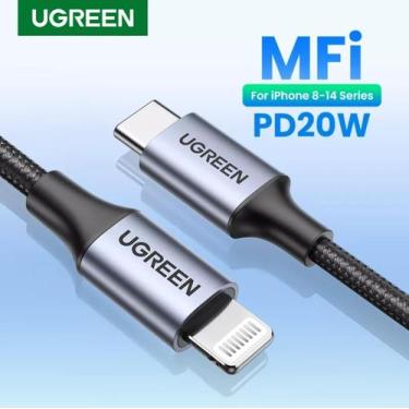 Imagem de Cabo Usb C Pd 20W Tipo-C Rápido C94 (Mfi) 1M (Preto) Ugreen