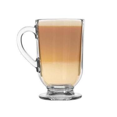 Imagem de Caneca de Cappuccino Vidro Berlim Taça Café Transparente 325ml Em Casa