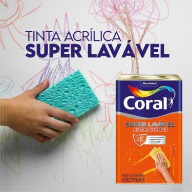 Imagem de Tinta Coral Super Lavável Acrílica Eggshell Branco neve 18 Litros - be
