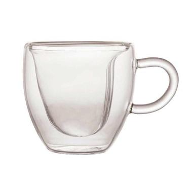 Imagem de Xícara para Café Parede Dupla Coração Cor Transparente Lyor 80ml, Tran