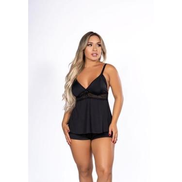 Imagem de Babydoll Amamentação Abertura no Seio Alcinha Preto - Fristyle, G, Pre