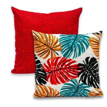 Imagem de Kit 2 Capas de Almofada 40x40cm Zíper Gorgurinho Lisa e Estampada - BE