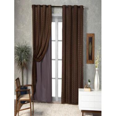 Imagem de Cortina Blackout Pvc Colorido Voil Xadrez 2,80x2,30 Metros - BEAUTY CA