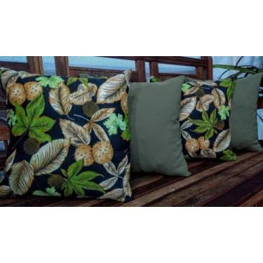 Imagem de Kit 4 Capas Almofadas Gorgurinho Estampado casca de arvore  Com  caqui