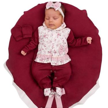 Imagem de Saída De Maternidade Eduarda Bolas Rosa Marinho Envio Imediato - Pando