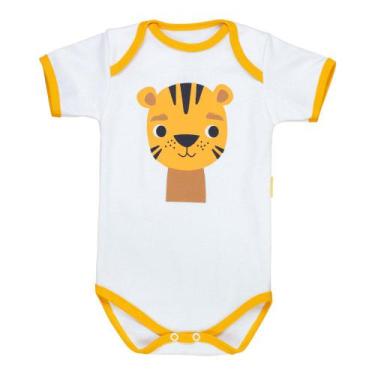 Imagem de Body Bebê Manga Curta Tigre Creme Conforto e Estilo - Era Uma Vez, Cre