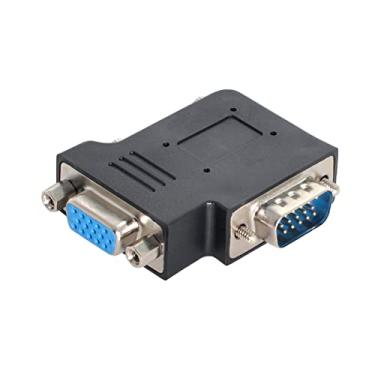 Imagem de chenyang Adaptador de conector VGA SVGA 15 pinos macho para VGA fêmea 90 graus em ângulo reto