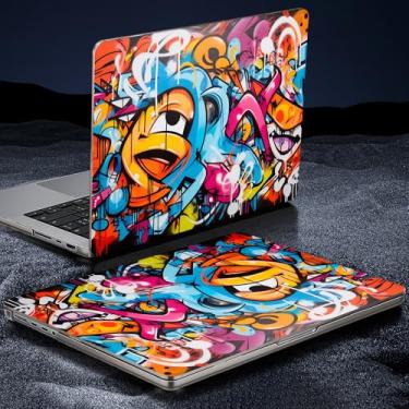 Imagem de Tuiklol Capa para MacBook Pro 14 polegadas versão 2023-2021 A2992 A2918 M3 A2779 M2 A2442 M1 Pro/Max Chip, capas rígidas de cristal durável com capa de teclado e protetor de tela, parede de grafite