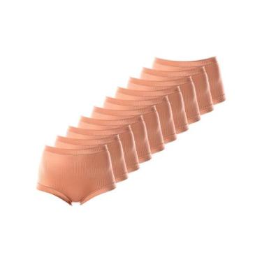 Imagem de Kit com 10 Calcinhas Alta Bourbon Demillus 26406, Bege, G