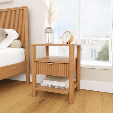 Imagem de Mesa de Cabeceira 1 Gaveta Oiti Cabecasa Madeiramadeira Marrom