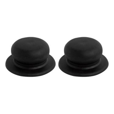Imagem de 2 Pomel puxador de baquelite pretos premium pegador tampa de vidro para panelas e frigideiras