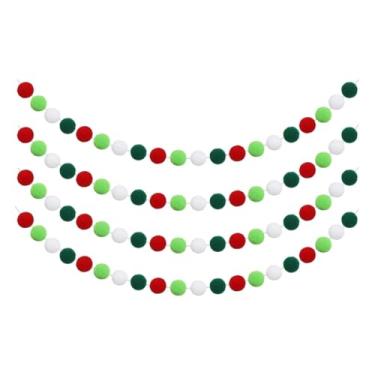 Imagem de Kuntesetty Guirlanda de Bolas de Feltro de Lã Colorida, Pompons de Lã, Guirlanda de Bolas para Parede de Natal, Guirlanda de Bolas de Feltro para O Carnaval, Chá, Estilo C