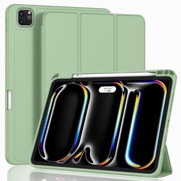 Imagem de ZryXal Capa para iPad Pro 2024 de 11 polegadas M4 (5ª geração) com suporte para lápis, capa inteligente para iPad [suporta Pencil Pro e Pencil (USB-C)], suporta Touch ID e despertar/hibernar