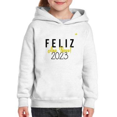 Imagem de Moletom Infantil Feliz Ano Novo 2023 - Foca na Moda, Branco, 8