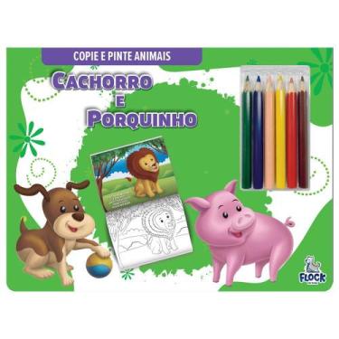 Imagem de Copie e pinte animais - cachorro e porquinho - Flock Editora, 3