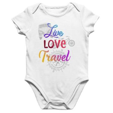 Imagem de Body Bebê Algodão Live Love Travel - Foca na Moda, Branco, GG