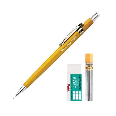 Imagem de Kit Lapiseira Pentel P200 0,9mm - Grafite e Borracha