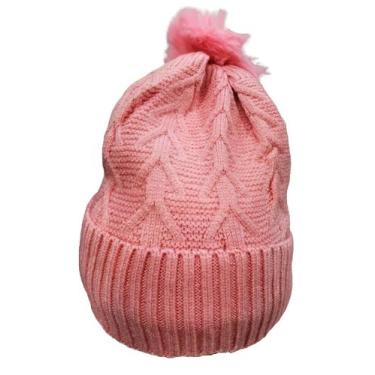 Imagem de Touca Inverno Feminina Forrada lisa Grosso Pompom para Frio - HHW, Ros