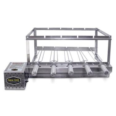 Imagem de Churrasqueira Grill Giratória Inox, Com 5 Espetos Que Gira BIVOLT - Ne