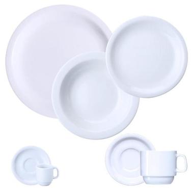 Imagem de Aparelho Jantar Chá Café Protel 28 Peças Porcelana Schmidt 4 Lugares -