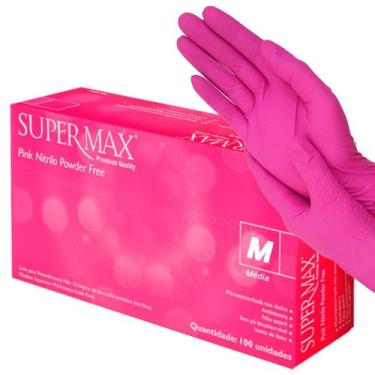 Imagem de Luva Nitrilo Powder Free Pink C/ 100un - Santa clara - Supermax