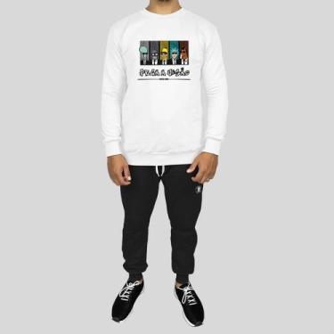 Imagem de Conjunto Calça e Blusa Moletom Careca Sem Capuz Algodão Estampado Loko