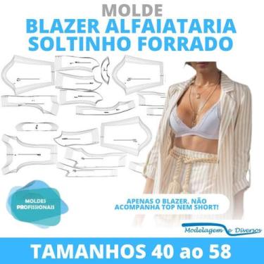 Imagem de Molde blazer alfaiataria forro, modelagem&diversos, correios