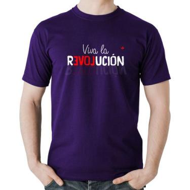 Imagem de Camiseta Algodão Viva la Revolución - Foca na Moda, Roxo, G