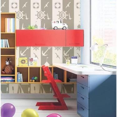 Imagem de Papel de Parede Adesivo Autocolante Infantil Desenhos Objetos Marítimo