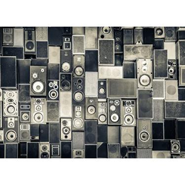 Imagem de CORFOTO Tecido 2,4 x 1,8 m Estilo Vintage Mix Rádio Fundo Retrô Música Parede de Rádio Boombox Fotografia Fundo para Cenários de Estilo Anos 70 Anos 80 Antiquado Música Antiga Faixa de Festa Adereços