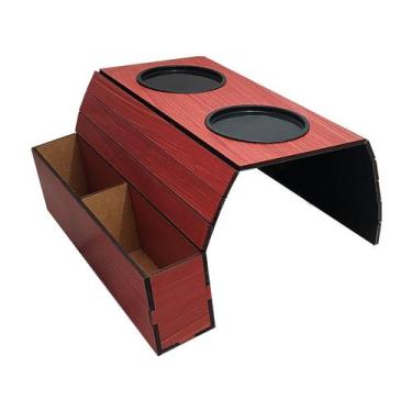 Imagem de Esteira para Braço de Sofá com Porta Copos e Controle Vermelho Rustico