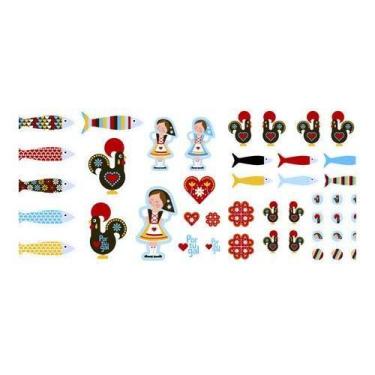 Imagem de Tecido Estampado para Patchwork - Portugal PivCat: Painel de Barcelos 