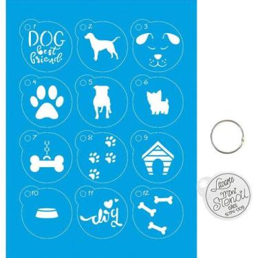 Imagem de Kit Mini Stencil Chaveiro Cães - STMI-009 - Litoarte