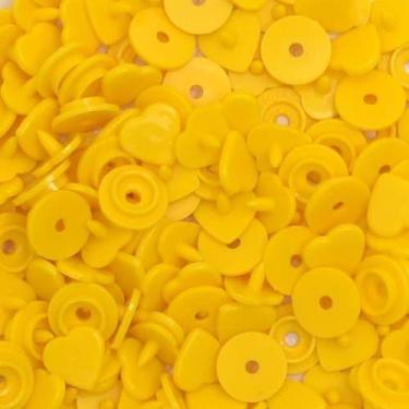 Imagem de Botão de Pressão Coração Plástico Ritas 10mm - 50 Unidades, AMARELO