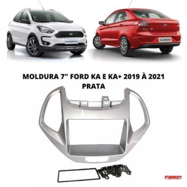 Imagem de Moldura 2 Din Fiamon Ford Ka Ka+ 2018/2019 Prata